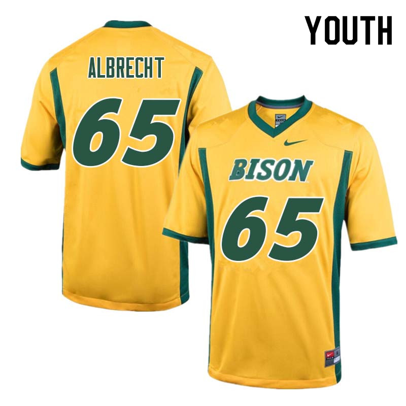 Youth #65 Jack Albrecht North Dakota State Bison College Football Jerseys Sale-Yellow - Click Image to Close